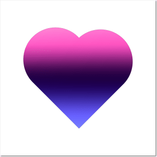 Bi+ Hearts Omnisexual Flag (Vertical Gradient Solo) Posters and Art